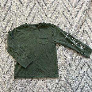 Crewcuts Long Sleeve Tee Shirt with pocket green XXS (2-3)